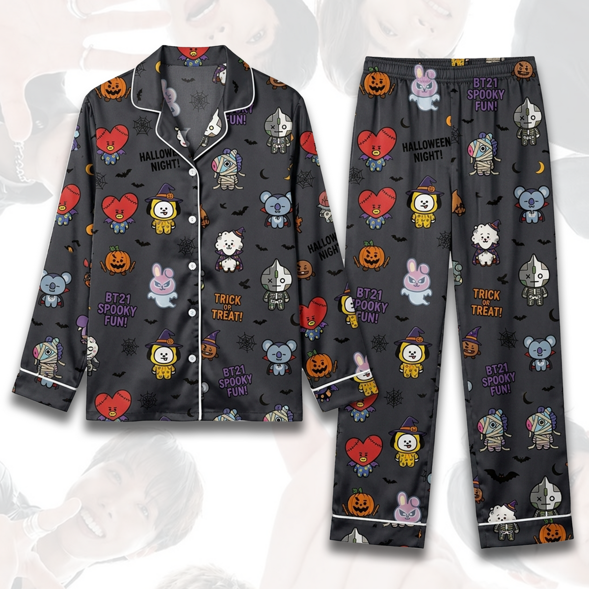 BT21 Happy Halloween BTS Gruseliges Pyjama-Set Fan-Edition