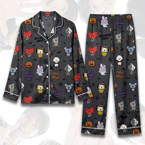 BT21 Happy Halloween BTS Gruseliges Pyjama-Set Fan-Edition