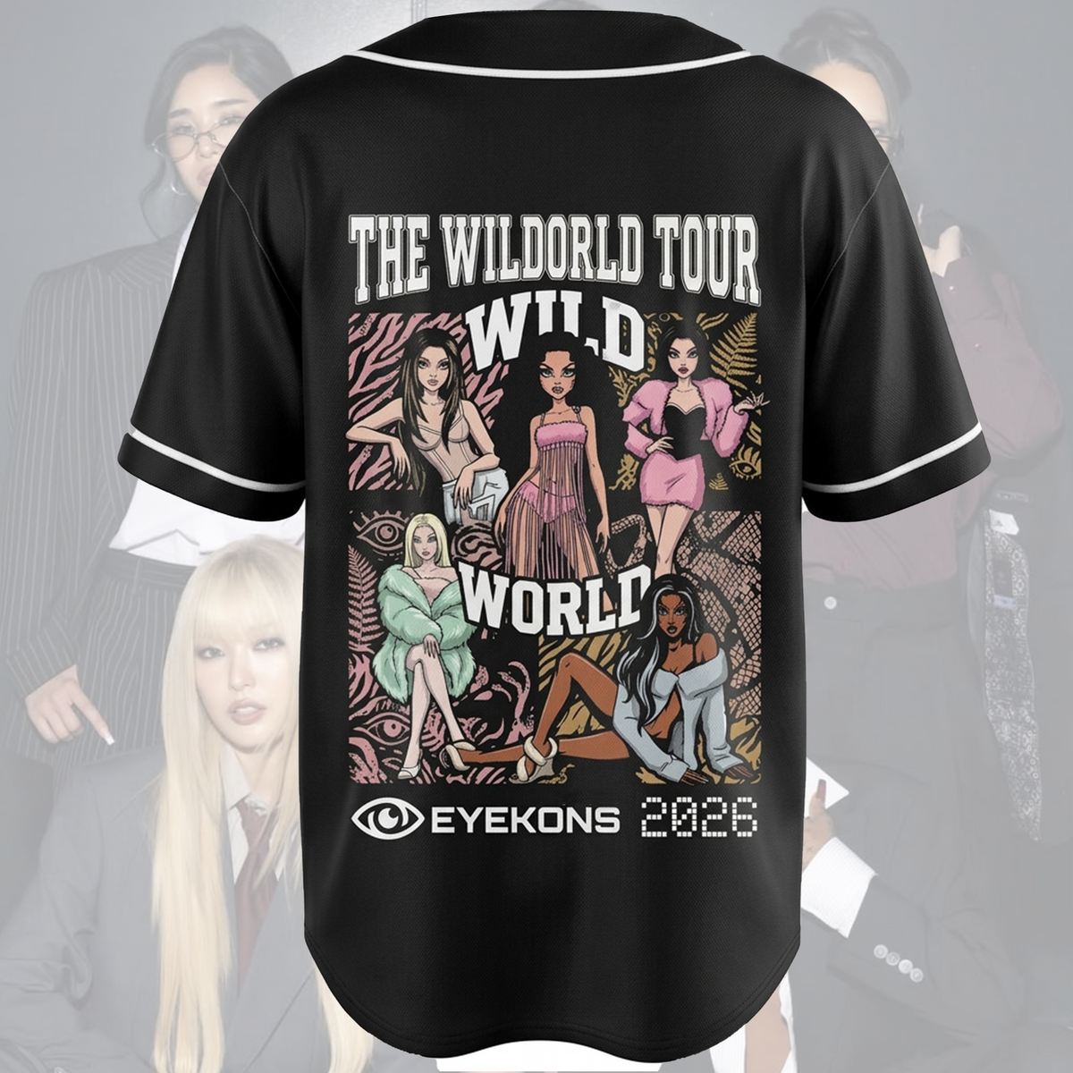 Feral The Wildworld Tour Katseye Y2K Pink Pop Baseballtrikot Geschenk für Fans