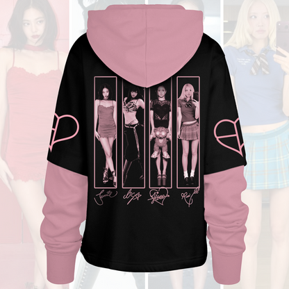 Blackpink Comeback neues Album Streetwear Shortstop Hoodie für Fans
