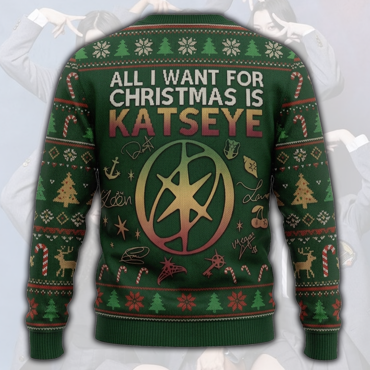Peppermint Katseye Hässlicher Weihnachtspullover Fan-Edition
