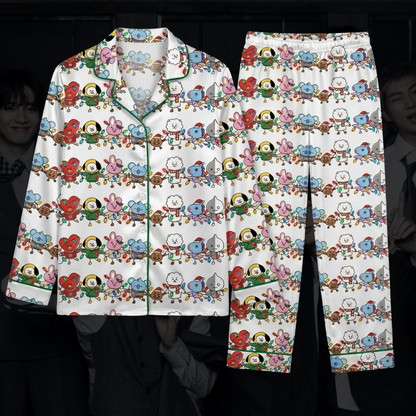 BTS J-Hope BT21 Borahae Weihnachts-Pyjama-Set (süß)