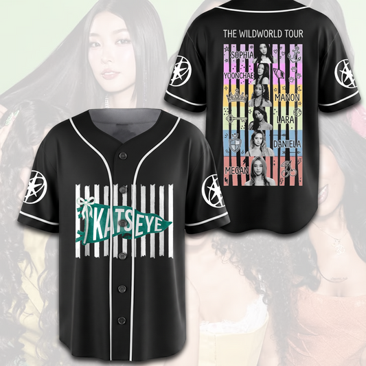 Katseye Debut Preppy The WildWorld Tour Baseball Jersey Gift For Fans