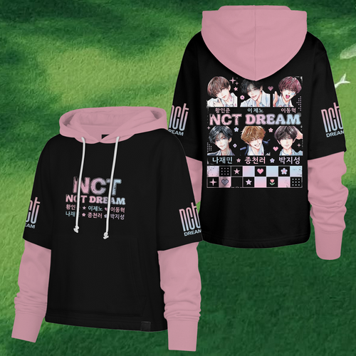 NCT 127 Blingy Full-Group niedliches Cartoon-Maskottchen Doodle Shortstop Kapuzenpullover Geschenk für Fans