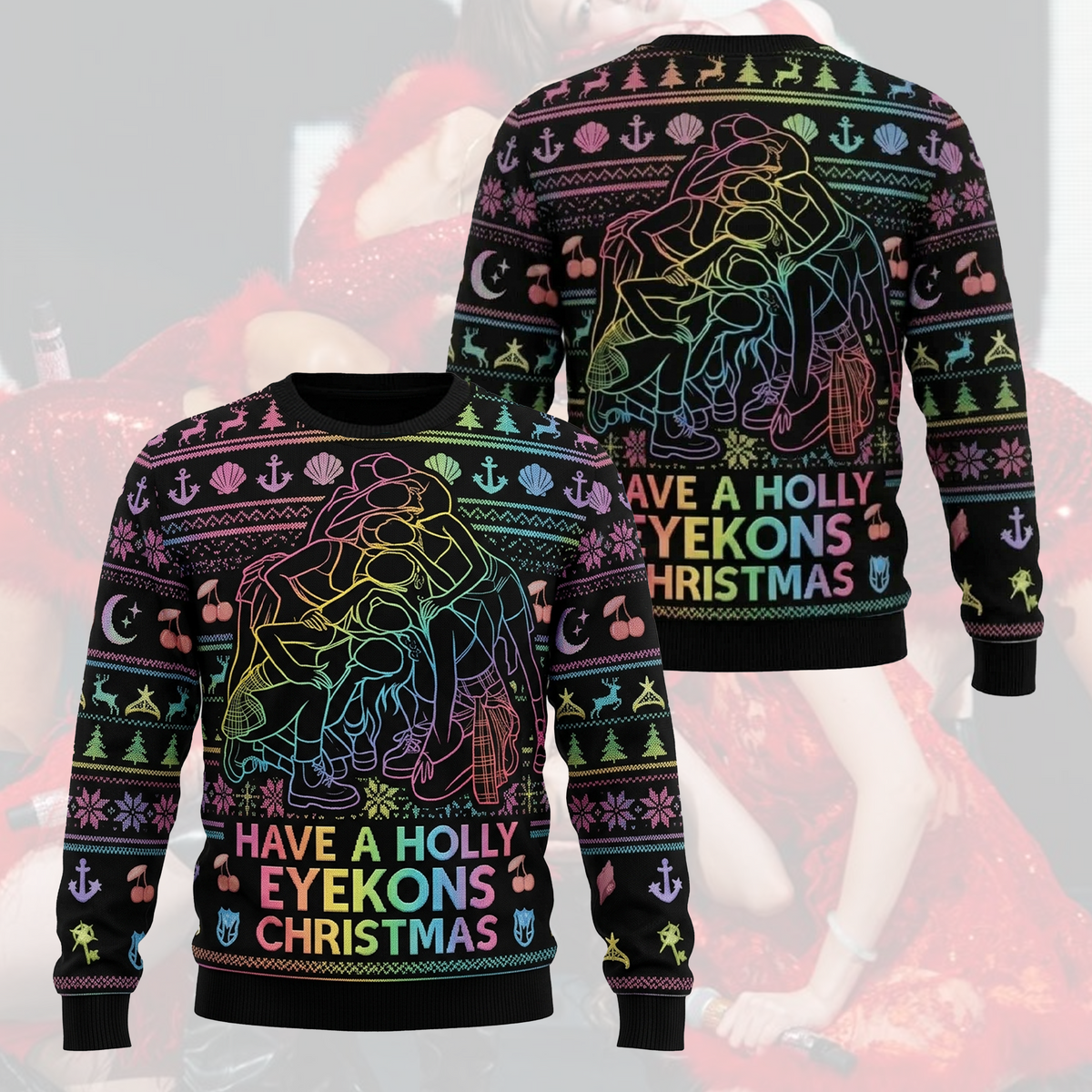 Merry Katseye Ugly Christmas Sweater Fan-Edition