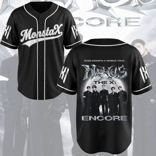 Vintage The X MonstaX Nexus Encore World Tour Baseball Jersey Fan Edition