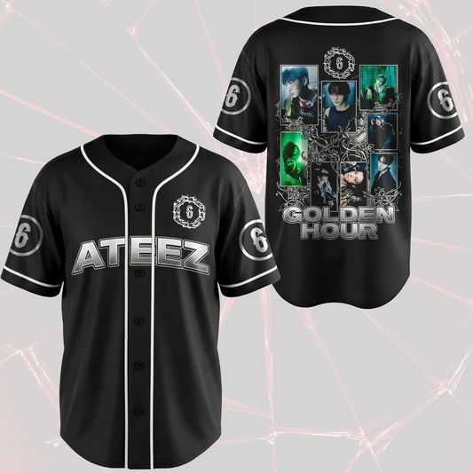 Golden Hour Part 6 ATEEZ Cyber Grunge Baseball Jersey Gift For Atiny