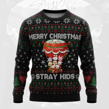 Kawai Skzoo Heißluftballon Weihnachts-Ugly-Sweater Geschenk für Verliebte