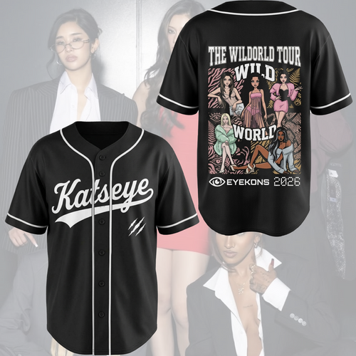 Feral The Wildworld Tour Katseye Y2K Pink Pop Baseballtrikot Geschenk für Fans