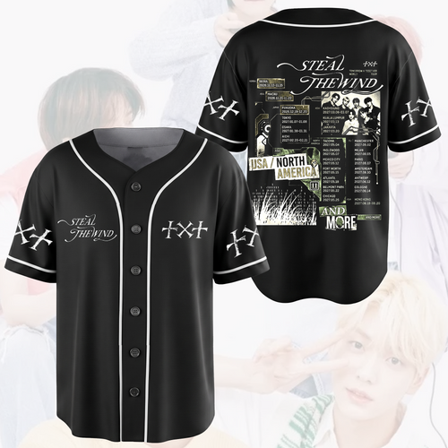 Streetwear TXT Steal The Wind Tour Baseball-Trikot Tomorrow X Together Shirt Fan-Geschenke