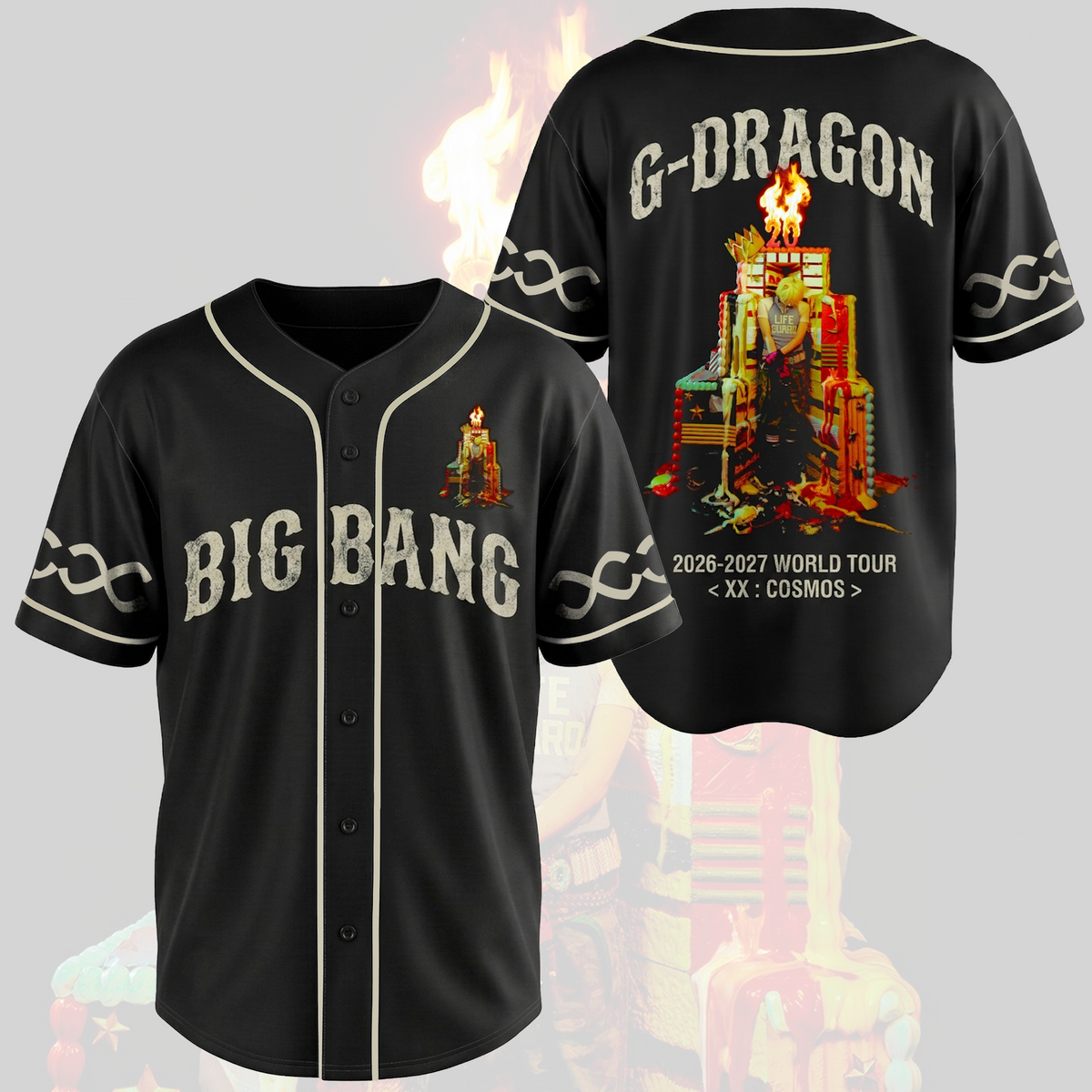 G-Dragon Big Bang 20. Jubiläums-Baseballtrikot Vintage Streetwear Geschenk für Fans