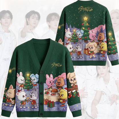 Kawai Skzoo Stray Kids Weihnachts-Cardigan Konzert-Outfit Geschenk für Fans