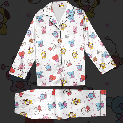 BT21 Purple Heart BTS Schlafanzug-Set Geschenk für Verliebte