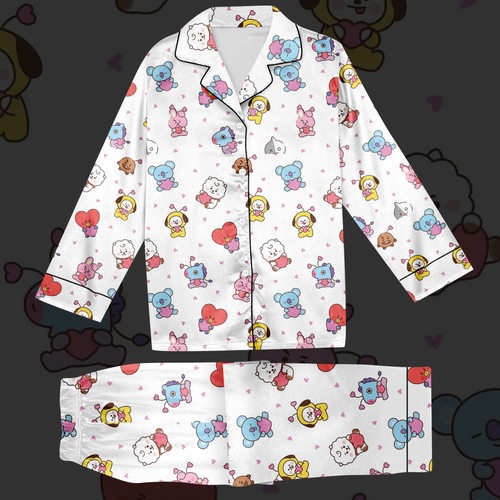 BT21 Purple Heart BTS Schlafanzug-Set Geschenk für Verliebte
