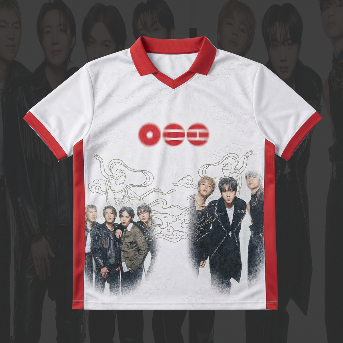 Bemerkenswertes BTS World Tour Fußballtrikot mit Flügelkragen