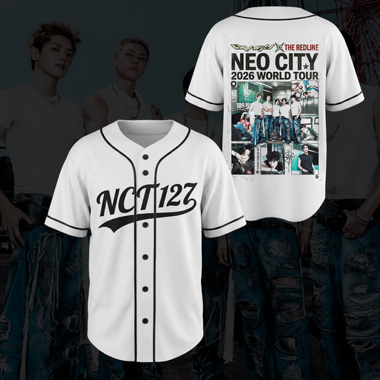 Vintage NCT 127 The Redline World Tour Baseball Jersey Fan Gifts