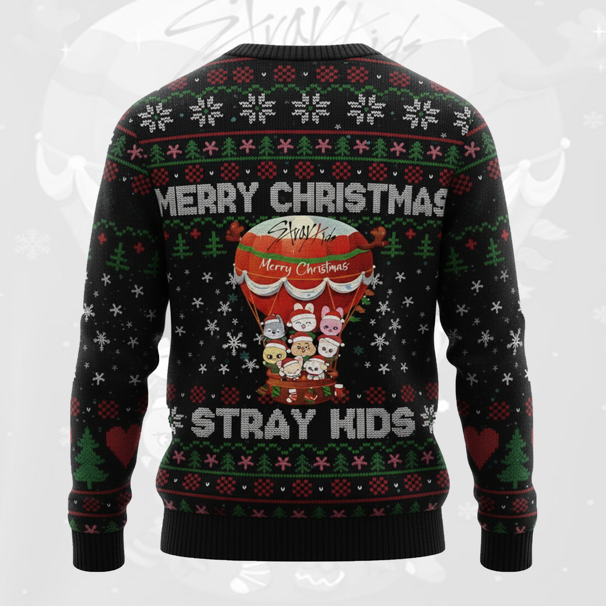 Kawai Skzoo Heißluftballon Weihnachts-Ugly-Sweater Geschenk für Verliebte