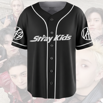 Aufregendes Stray Kids Run It World Tour Baseball-Trikot Lippen Geschenk für Fans