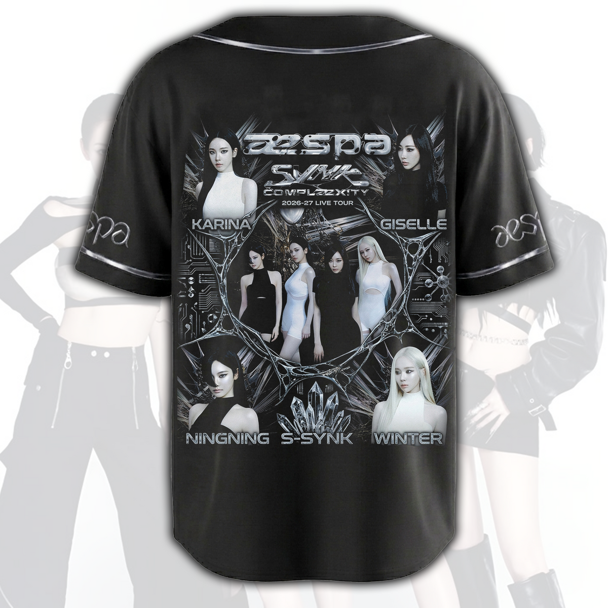 Aespa Synk Complexity Collage Baseball-Trikot Oberteil Fan-Geschenk