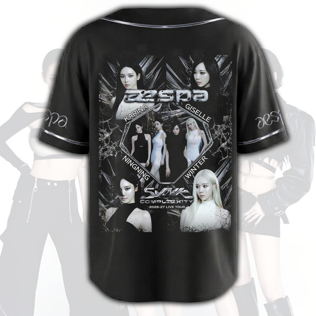 Aespa Synk Complexity Collage Baseball-Trikot Oberteil Fan-Geschenk
