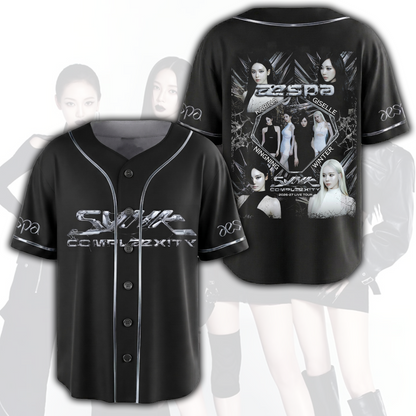Aespa Synk Complexity Collage Baseball-Trikot Oberteil Fan-Geschenk