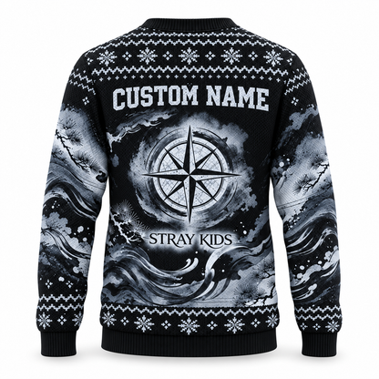 Stray Kids RUN IT Benutzerdefinierter Name Hässlicher Weihnachtspullover, Personalisiertes STAY Weihnachtsgeschenk