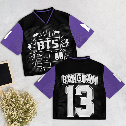 BTS Purple Mixde Mesh Jersey Football