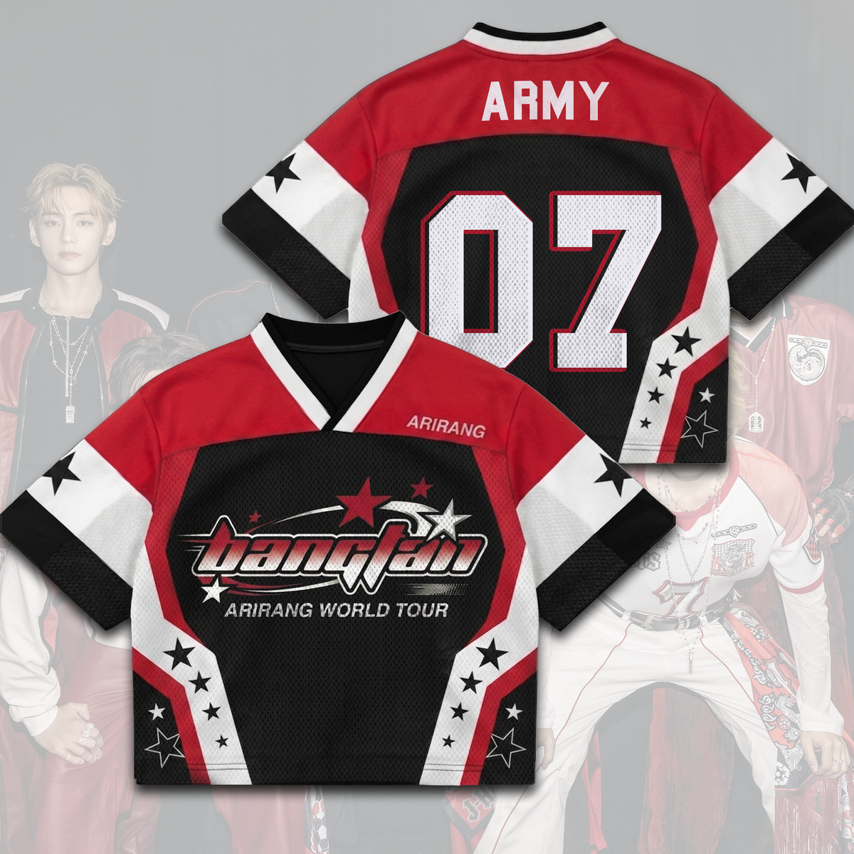 Bangtan Boys BTS Worldtour 2026 gemischtes Mesh-Trikot Geschenk für Fans
