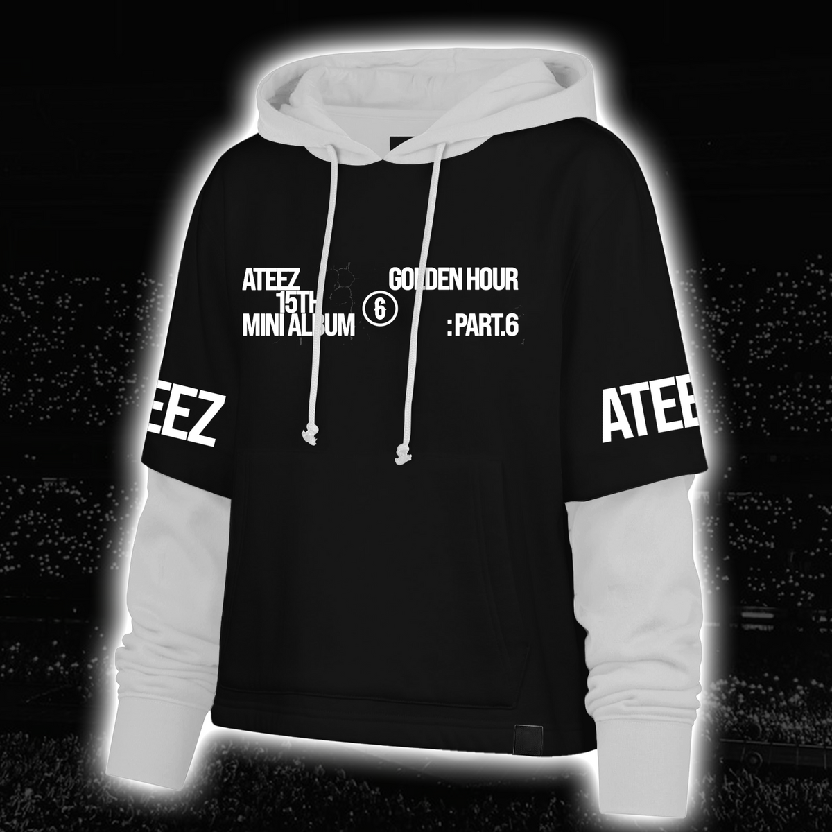 Bold Golden Hour Part 6 ATEEZ 15th Mini Album Shortstop Hoodie For Atiny