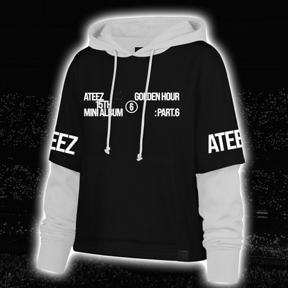 Bold Golden Hour Part 6 ATEEZ 15th Mini Album Shortstop Hoodie For Atiny