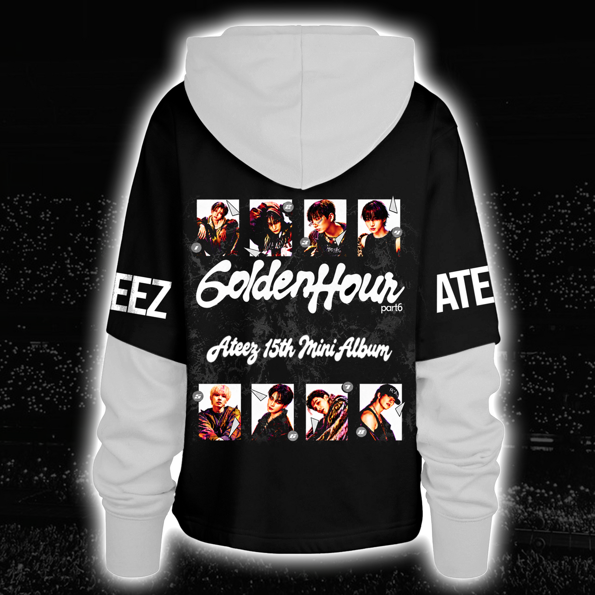Bold Golden Hour Part 6 ATEEZ 15th Mini Album Shortstop Hoodie For Atiny