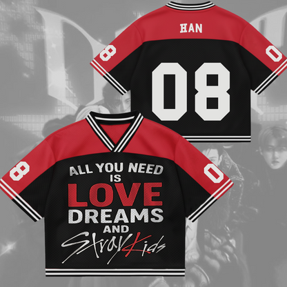 All you need is love dream and Stray Kids Mixed Mesh Jersey