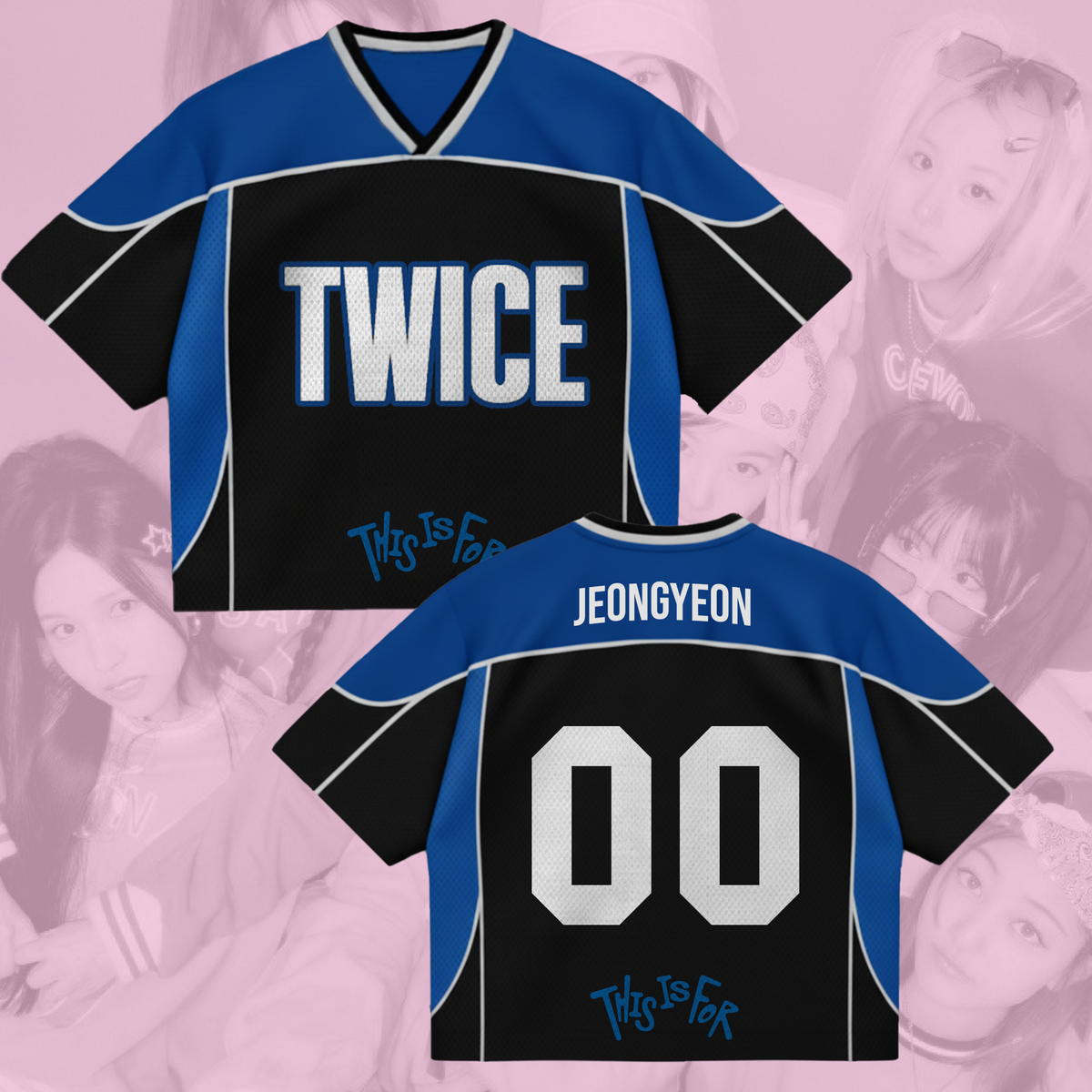 TWICE This Is For World Tour Trikot Schöne Bühnenfee Gemischtes Netz-Trikot