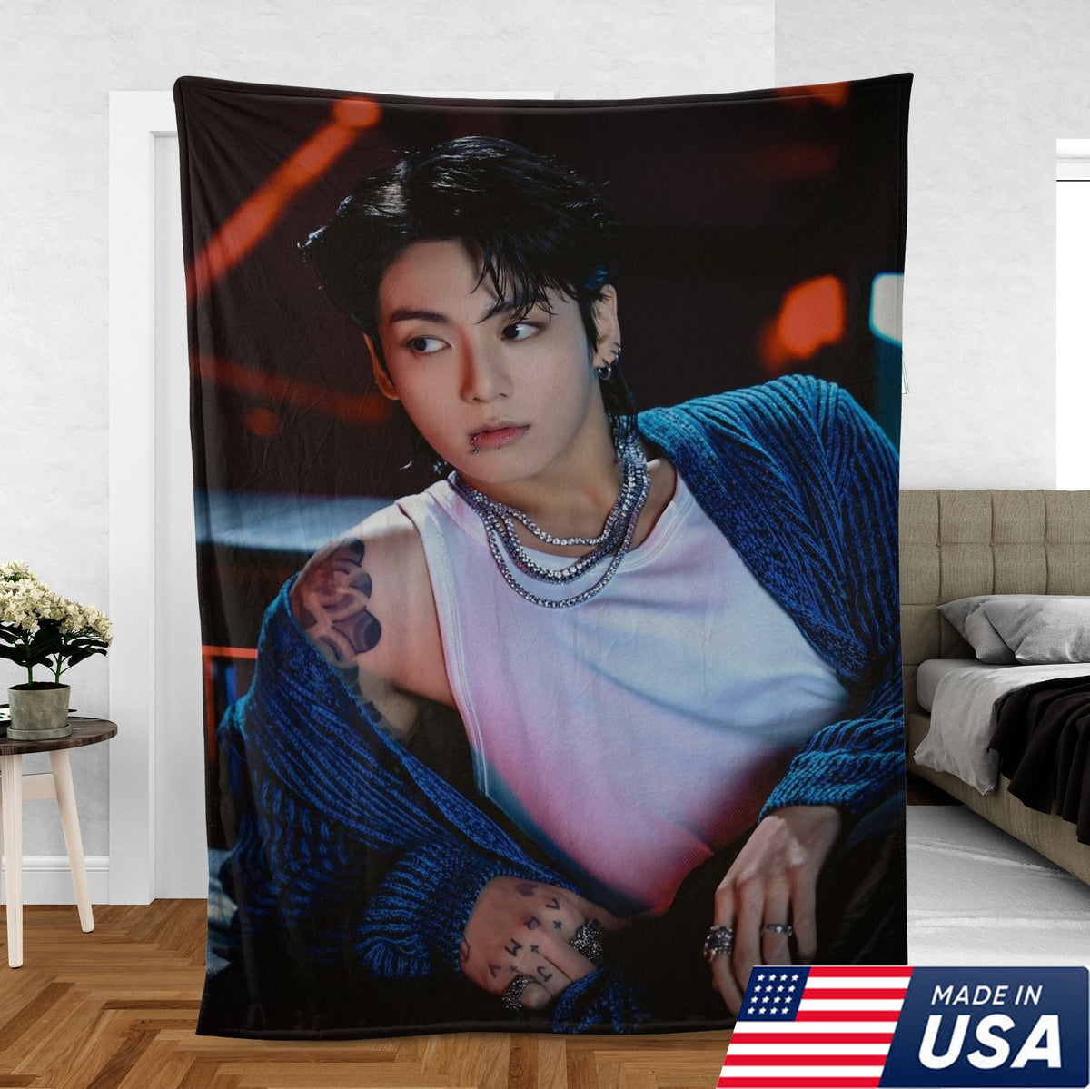 WAVESTEEᵀᴹ Jungkook BTS Fleece Blanket