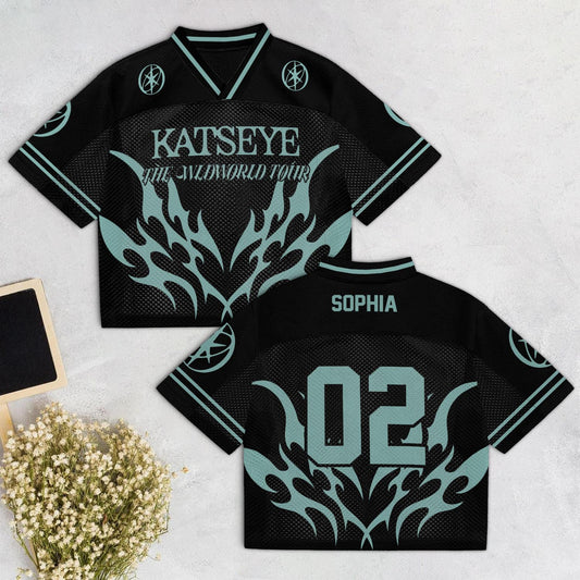 Katseye The Wildworld Tour 2026 Mesh-Trikot, maßgeschneidertes Fan-Konzert-Outfit, leichtes, von K-Pop inspiriertes Trikot