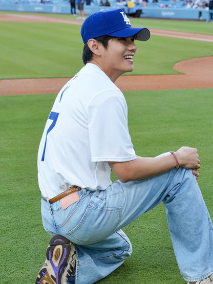 Taehyung V Dodgers Jersey Baseball