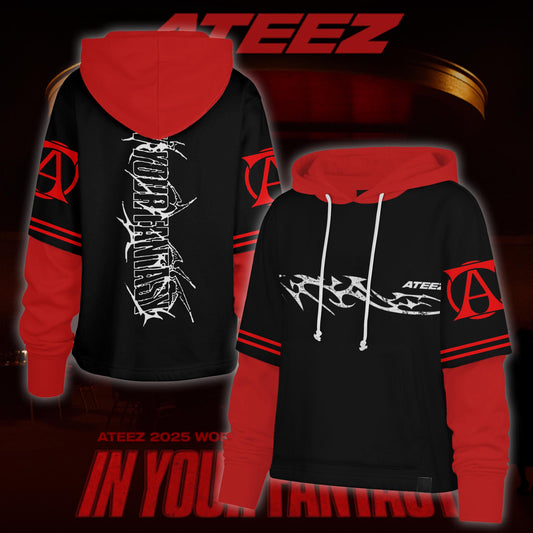 Ateez 2025 World Tour in Your Fantasy Shortstop Hoodie