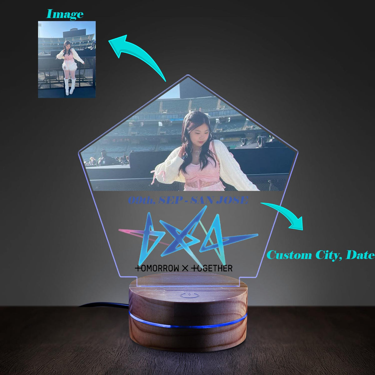 WAVESTEEᵀᴹ Tomorrow X Together Personalization Image, City Lamp LED  16 RGB Colors