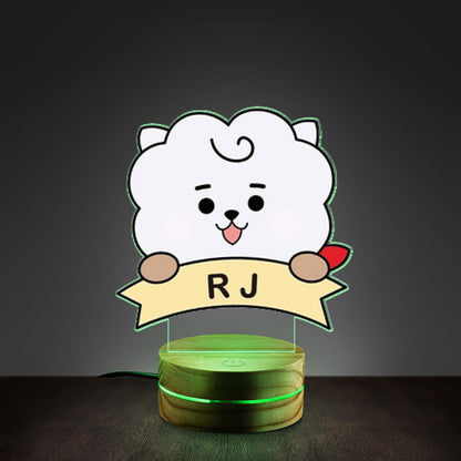 WAVESTEEᵀᴹ BT21 Acrylic LED Lamp – 16 RGB Colors