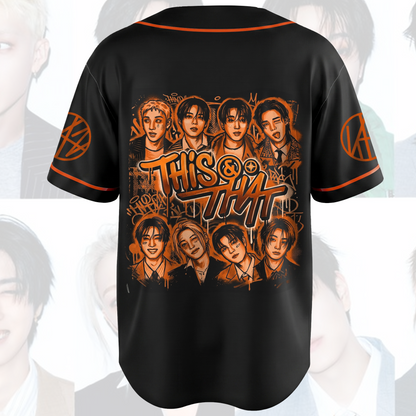 Stray Kids This That Album Baseball-Trikot Orange Graffiti Fan-Art Streetwear Geschenke für Stay