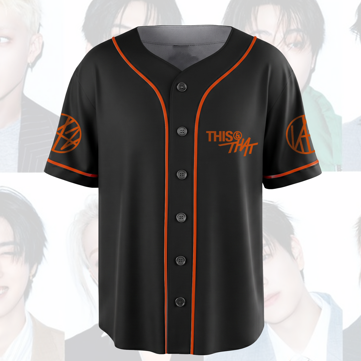 Stray Kids This That Album Baseball-Trikot Orange Graffiti Fan-Art Streetwear Geschenke für Stay