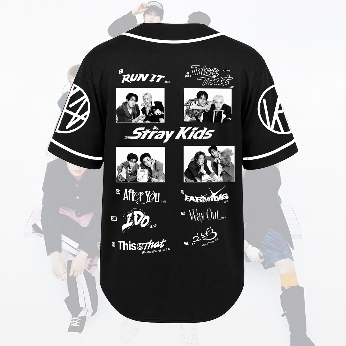 Stray Kids THIS & THAT Komplette Tracklist Baseball-Trikot Unisex Konzert-Outfit Geschenk für Fans