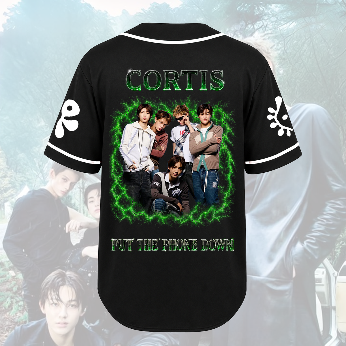 Grünes Retro-Baseballtrikot "Put Your Phone Down Cortis Tour" – Geschenk für Fans