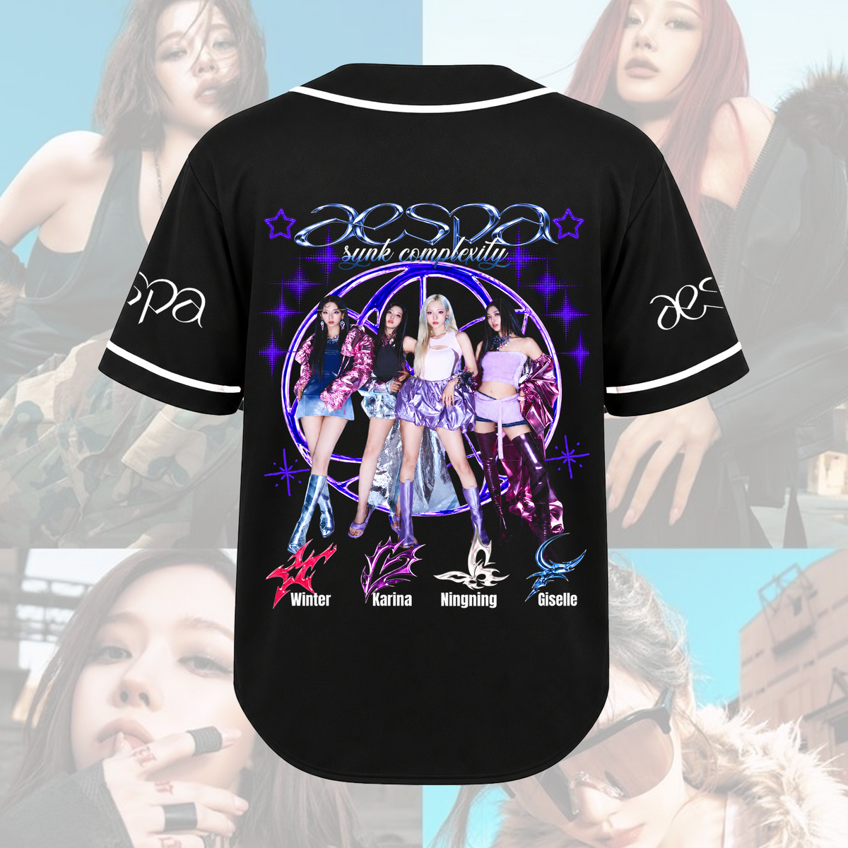 Cyber Orb Aespa SYNK Complexity Tour Baseballtrikot Konzert-Outfit Fangeschenke