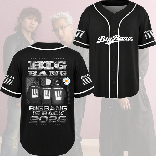 BIGBANG World Tour Comeback Baseballtrikot Retro Konzert-Outfit Geschenk für Fans