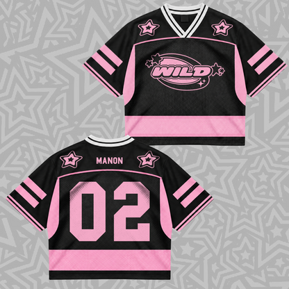 KATSEYE Wild Tour Sporty Purple Mixed Mesh Jersey für EYEKONS