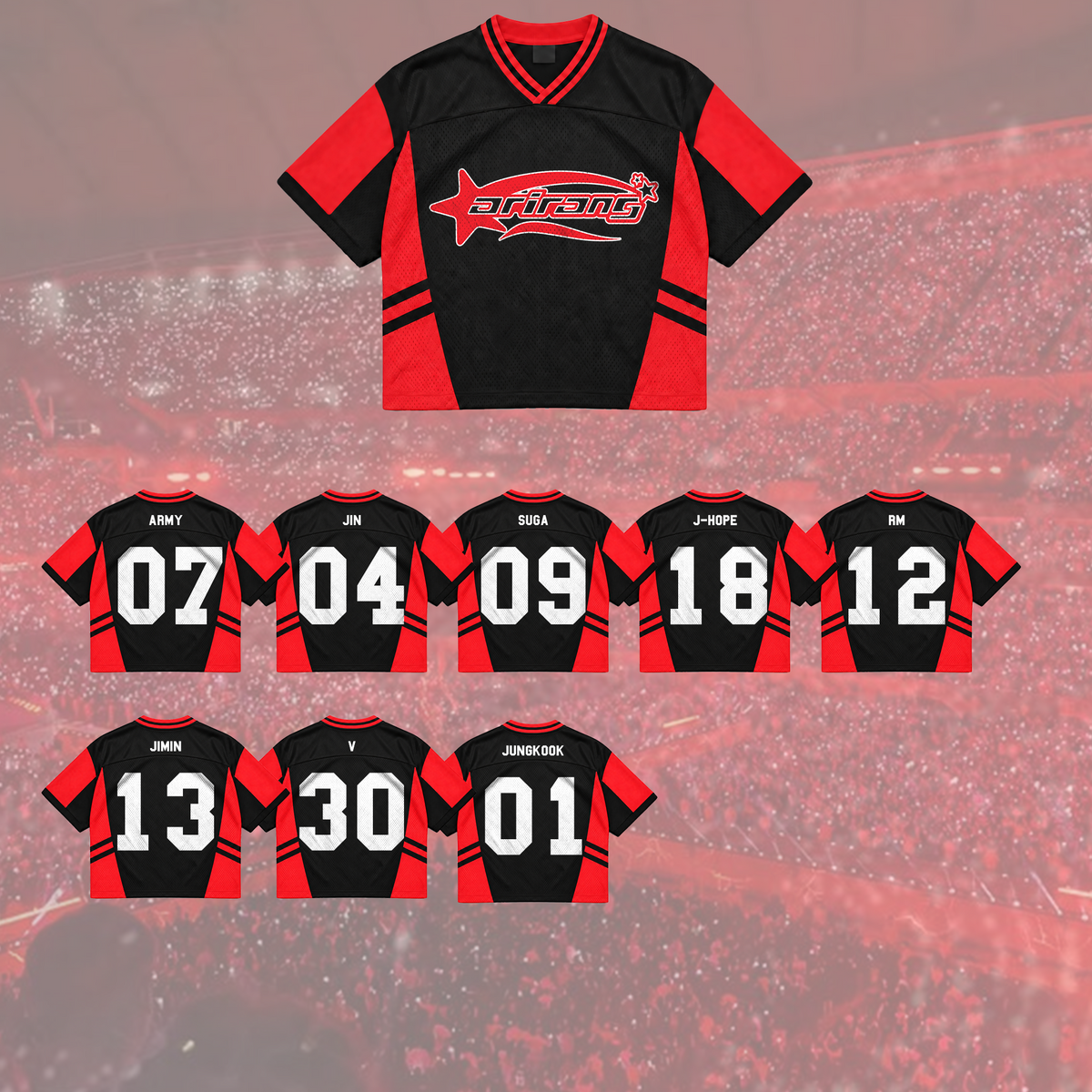 Rose of Sharon Bangtan Boys Arirang Welttournee BTS Mesh-Trikot-Mix Geschenk für Army