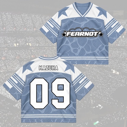 LE SSERAFIM Made My Night Tour Petrolfarbenes/Pinkes Mixed-Mesh-Trikot Fan-Geschenke