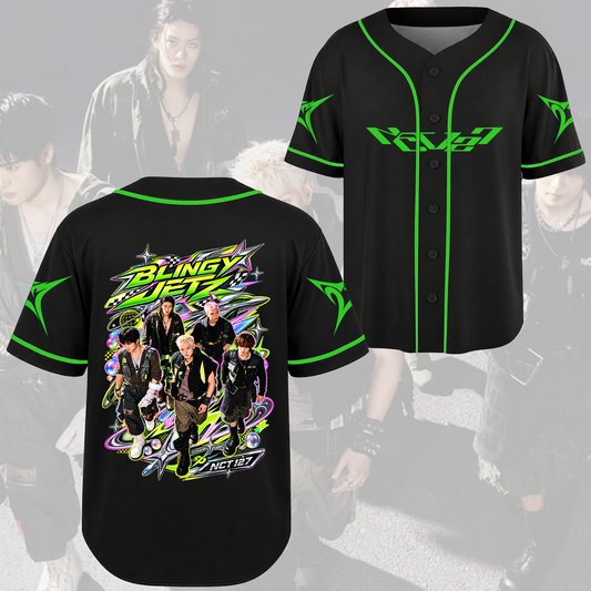 NCT 127 Blingy Jets Album Cyber  Baseball Jersey Gift For Fans