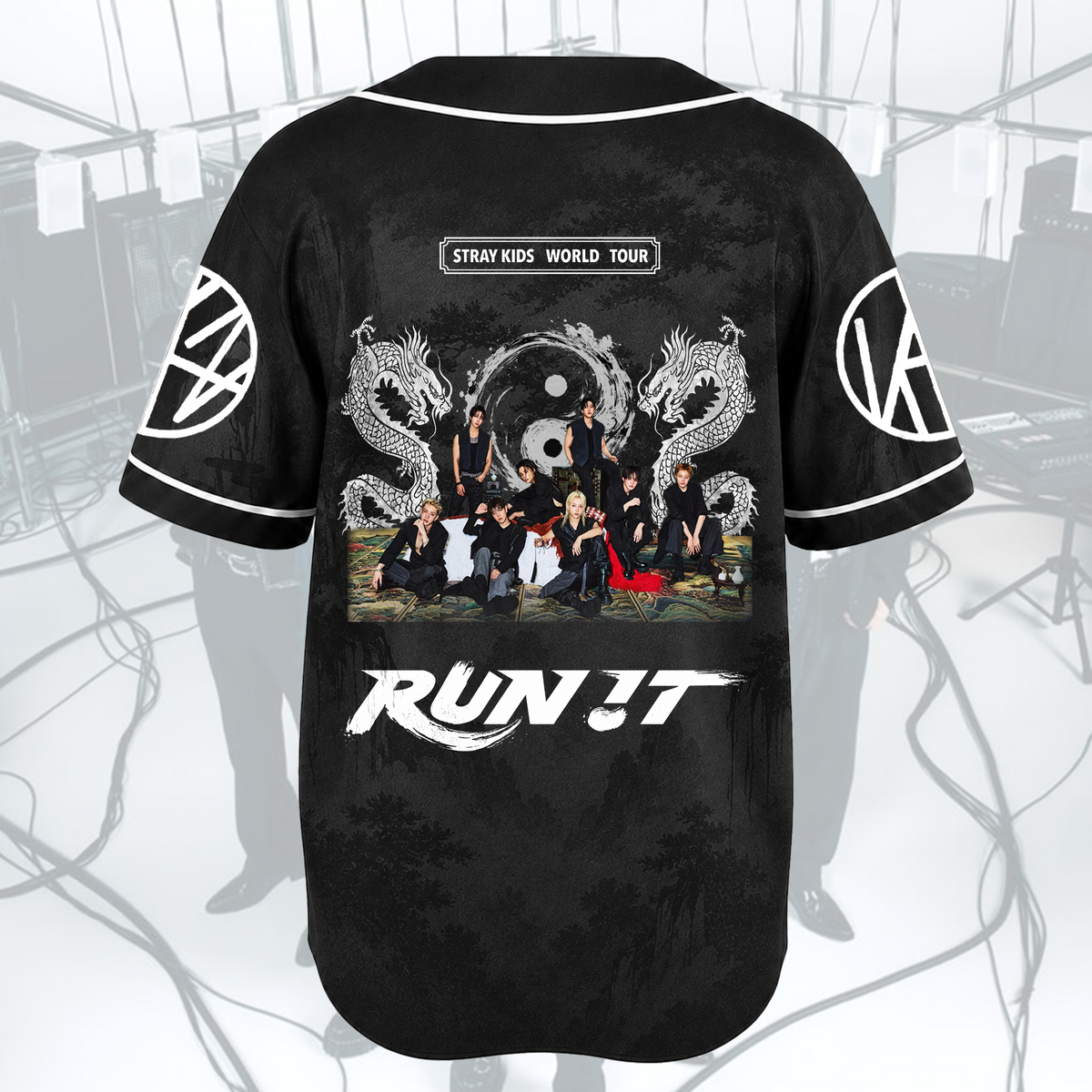 Elektrisierendes Stray Kids Run It Welttournee Baseball-Trikot Geschenk für Fans